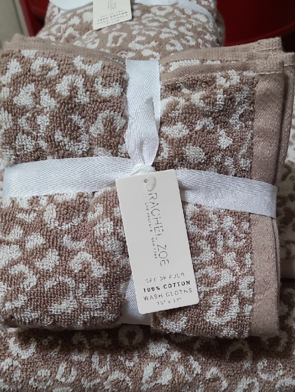 Rachel Zoe Cheetah Mink Coconut Bath Sheet Set